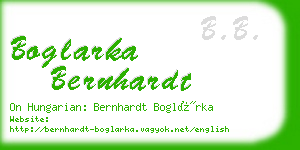 boglarka bernhardt business card